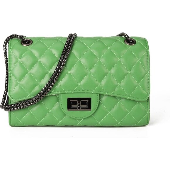 Handbags - Women Light Green Imported Trendy Quilted Crossbody Shoulder Chain Designer Bag
